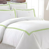 500TC Cotton Triple Embroidery Sateen Solid Duvet Cover Set