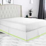 400TC Sateen Solid Cotton Triple Embroidered Tailored Bed Skirt