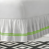 400TC Sateen Solid Cotton Double Embroidered Gathered Bed Skirt