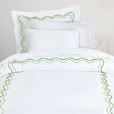 Double Wavy Embroidered Cotton Duvet Cover Set
