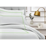 400TC Cotton Double Embroidery Sateen Microcheck Duvet Cover Set