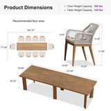 PURPLE LEAF Outdoor Dining Set with Sunbrella Cushions wicker patio table set for Kitchen Deck Garden Outdoor Furniture Sets
