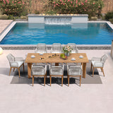 PURPLE LEAF Outdoor Dining Set with Sunbrella Cushions wicker patio table set for Kitchen Deck Garden Outdoor Furniture Sets