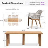 PURPLE LEAF Outdoor Dining Set with Sunbrella Cushions wicker patio table set for Kitchen Deck Garden Outdoor Furniture Sets