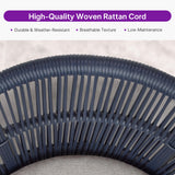 PURPLE LEAF Outdoor Dining Set All Weather Wicker Patio Dining Set with Rectangular Aluminum Table and Modern Armrest Dining Chairs for Garden Deck Backyard Kitchen