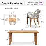 PURPLE LEAF Outdoor Dining Set with Sunbrella Cushions wicker patio table set for Kitchen Deck Garden Outdoor Furniture Sets