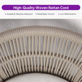 PURPLE LEAF Outdoor Dining Set All Weather Wicker Patio Dining Set with Rectangular Aluminum Table and Modern Armrest Dining Chairs for Garden Deck Backyard Kitchen