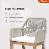 PURPLE LEAF Outdoor Dining Set with Sunbrella Cushions wicker patio table set for Kitchen Deck Garden Outdoor Furniture Sets