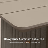 PURPLE LEAF Patio Dining Set Luxury Modern Conversation Set Aluminum Large Rectangle Dining Table and Chairs with Olefin Cushion Outdoor Furniture Set for Garden Porch Deck Backyard