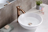 Deux Series 16 in. L x 16 in. W Top Mount Round Non-Porous Bathroom Vessel Sink in Glossy White Vitreous China Ceramic