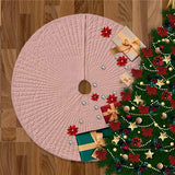 Velvet Quilted Round Christmas Tree Skirt