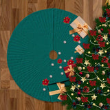 Velvet Quilted Round Christmas Tree Skirt