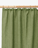 Pencil pleat linen curtain panel (1 pcs) in Forest green