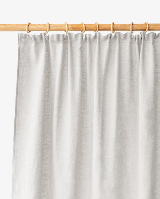Pencil pleat linen curtain panel (1 pcs) in Light gray