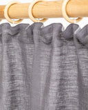 Pencil pleat linen curtain panel (1 pcs) in Charcoal gray