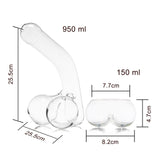 Penis Whiskey Decanter Bottle With Two Whiskey Glasses