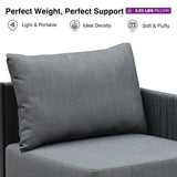 PURPLE LEAF Sanori Classical with Table Grey Patio Conversation Set with Cushions and Ottoman for Poolside