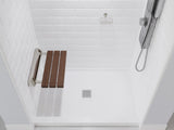 Kind 20 in. Teak Wall Mounted Folding Shower Seat