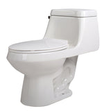 Zeus Series 12 in. Closed Coupled 1.28 GPF Single Flush Elongated Toilet in Glossy White Finish with Soft Close Seat