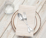 Beige Pinstripe Linen Napkins - Set of 4, 8 & More