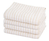 Beige Pinstripe Linen Napkins - Set of 4, 8 & More