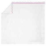 400TC Cotton Scallop Embroidery & Border Sateen Solid Top Sheet