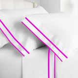 400TC Embroidery & Border Cotton Sateen Solid Sheet set