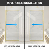 Welle 34 in. x 74 in. Framed Fixed Shower Screen Door with 5/16" (8mm) Tempered Fluted or Clear Glass