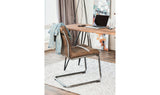 Ansel Dining Chair Grazed Brown Leather - Set Of Two
