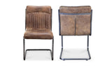 Ansel Dining Chair Grazed Brown Leather - Set Of Two