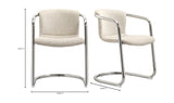 Freeman Chrome Frame Dining Chair Blended Cream - Set Of Two