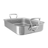 Mauviel Stainless Steel Roasting Pan With Cast Stainless Steel Handles, 15.7 x 11.8-In