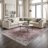 Burgundy Holi-2303 Washable Area Rug