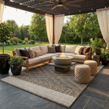 Beige Charcoal Areli Outdoor Area Rug