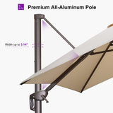 PURPLE LEAF Patio Cantilever Umbrella with Aluminum Offset Hanging for Pool Garden Deck