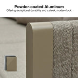 PURPLE LEAF Sanori L-Shaped Patio Couch Set Modular Sofa with Beige Cushions and Ottoman for Backyard