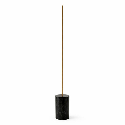 Prism Brassed Gold LED Floor Lamp with On/Off Switch Faux Marble Base