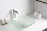Vista Series 17 in. Bathroom Vessel Sink with Scratch-Tough and Stain-Resistant Surface in Lustrous Frosted Finish Glass