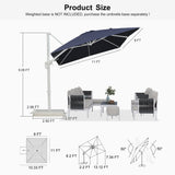 PURPLE LEAF White Outdoor Umbrella Left-Right Tilting Patio Cantilever Umbrella