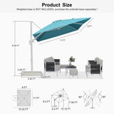 PURPLE LEAF White Outdoor Umbrella Left-Right Tilting Patio Cantilever Umbrella