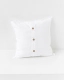 Deco pillow cover with buttons in White