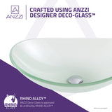 Forza Series 21 in. Bathroom Vessel Sink with Stain-Resistant Non-Porous Surface in Lustrous Frosted Finish Glass