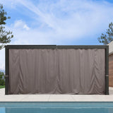 PURPLE LEAF Outdoor Adjustable Louvered Aluminum Pergola Metal Roof Hardtop Gazebo with Upgrade Curtain