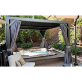 PURPLE LEAF Outdoor Adjustable Louvered Aluminum Pergola Metal Roof Hardtop Gazebo with Upgrade Curtain