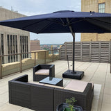 PURPLE LEAF Outdoor Sun Heavy Duty Large Cantilever Umbrella with Base