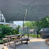 PURPLE LEAF Outdoor Sun Heavy Duty Large Cantilever Umbrella with Base