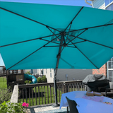 PURPLE LEAF Outdoor Sun Heavy Duty Large Cantilever Umbrella with Base