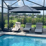 PURPLE LEAF Outdoor Sun Heavy Duty Large Cantilever Umbrella with Base