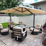 PURPLE LEAF Outdoor Sun Heavy Duty Large Cantilever Umbrella with Base
