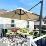 PURPLE LEAF Outdoor Sun Heavy Duty Large Cantilever Umbrella with Base
